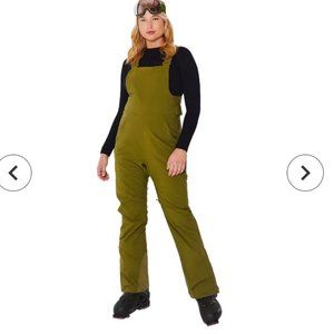 HALFDAYS Carson Bib Pant OLIVE GREEN, SIZE SMALL